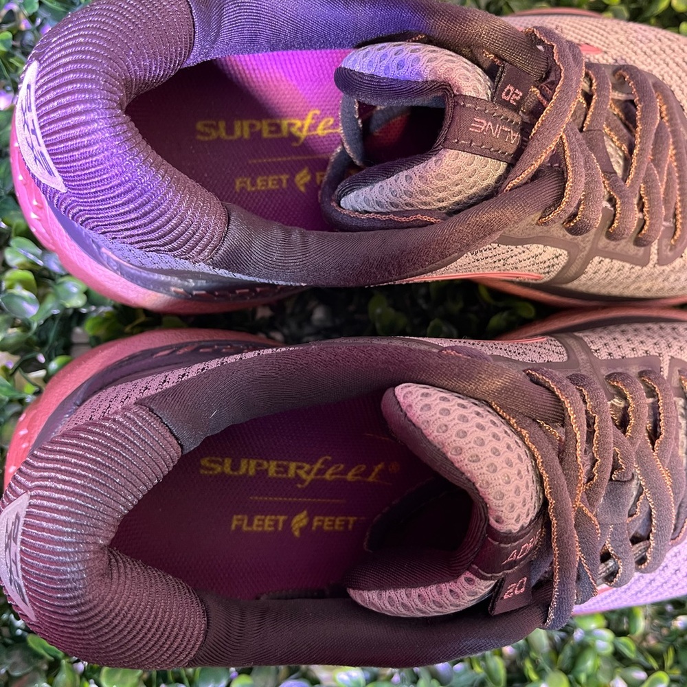 🔥 BROOKS ADRENALINE GTS 20 GREY ROSE PINK WOMENS SIZE 7 RUNNING SHOE 1202961b067 - Picture 8 of 9